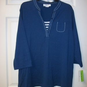 C D DANIELS V-NECK TOP WOMEN'S PLUS SIZE 1X NEW